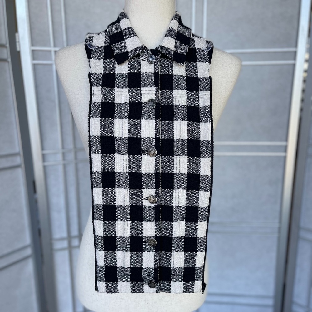 Veronica Beard Black/White Buffalo Check Slate Dickey sz 00-14